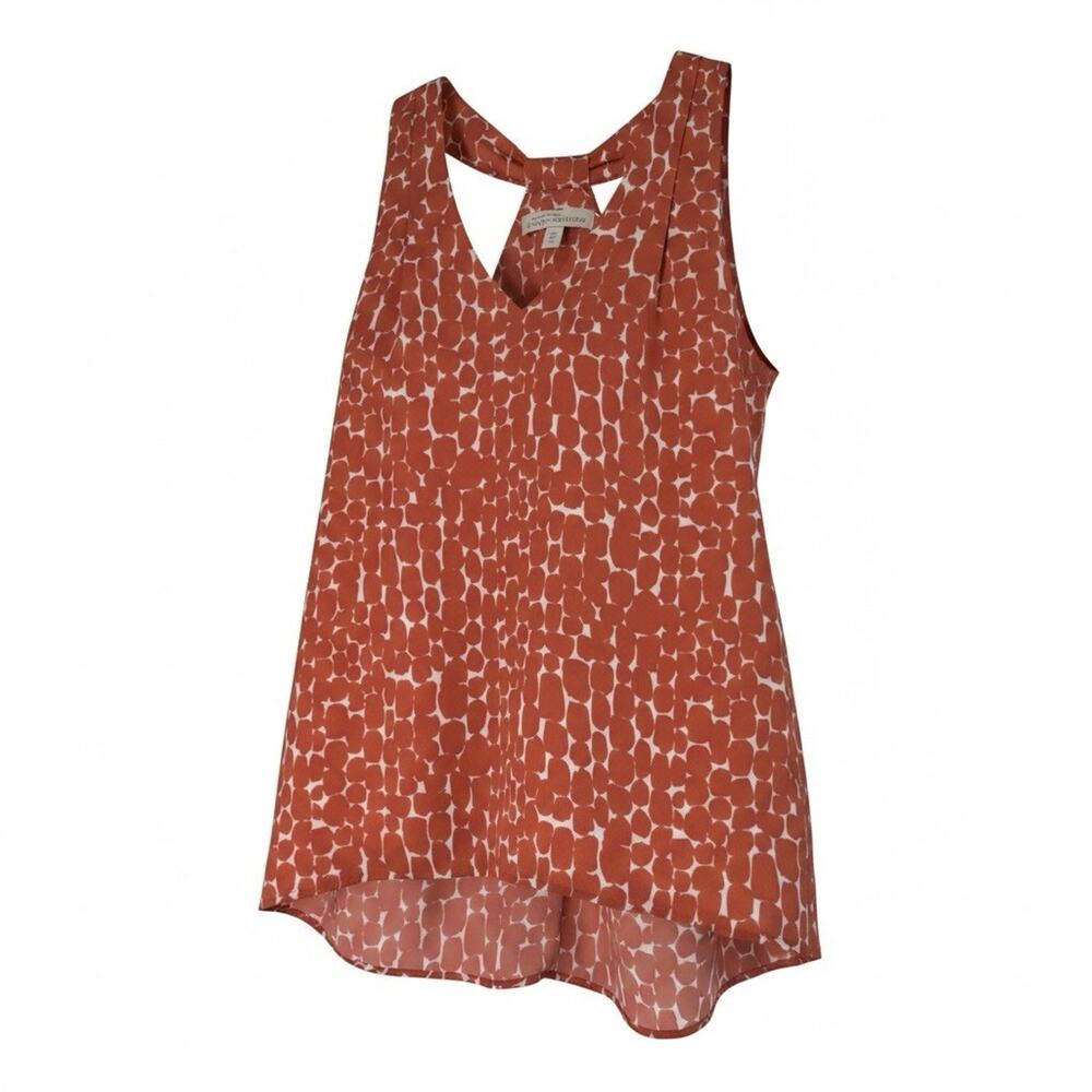 Banana Republic Rust White Abstract Sleeveless Tank XS Sprin Summer Preppy